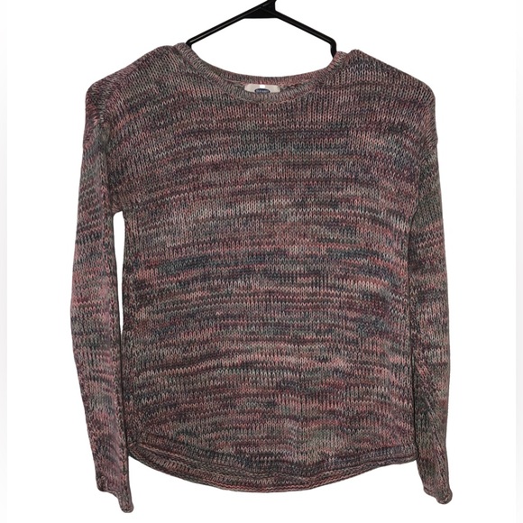 Old navy cotton knit sweater pink multi size M-8 - Picture 6 of 6